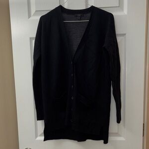J. Crew Black / Charcoal Gray Wool Cardigan - xxs